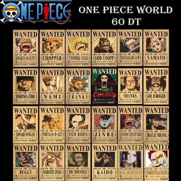 Wanted Posters One Piece World (24 Pieces)